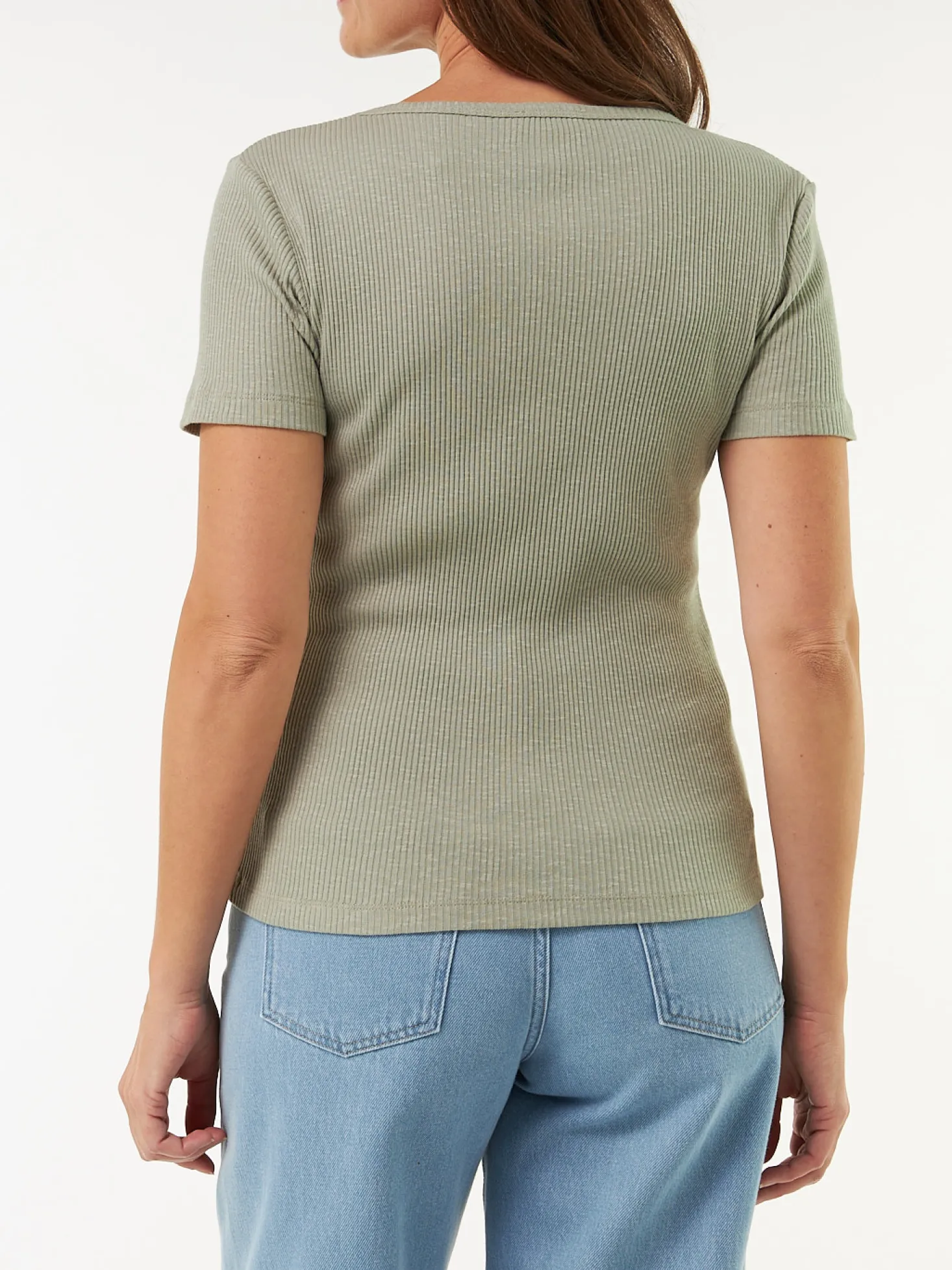 Kurzarmshirt Rippe aus Bio Baumwolle(seegras, XXS)