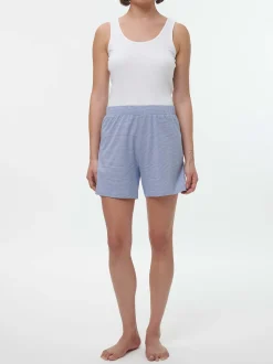 Kurze Schlafhose aus Bio-Baumwolle(meerblau/weiß ringel, XS)