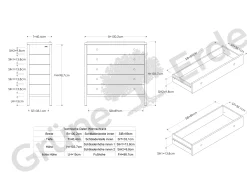 Ladenschrank Ettore breit mit 5 LadenB 100 x T 40 x H 103.7 cm (Buche)