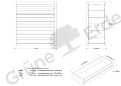 Ladenschrank Quint inkl. 6 LadenB 34 x T 70/80 x H 72 cm (Eiche, T 70cm)