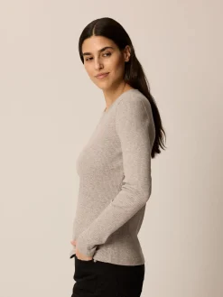 Langarmshirt aus Bio Baumwolle/Wolle(grau melange, 38)