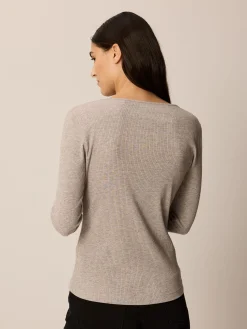Langarmshirt aus Bio Baumwolle/Wolle(grau melange, 38)