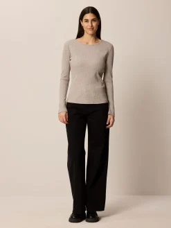 Langarmshirt aus Bio Baumwolle/Wolle(grau melange, 38)