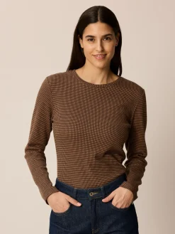 Langarmshirt aus Bio Baumwolle(mokka/toffee minikaro, L)
