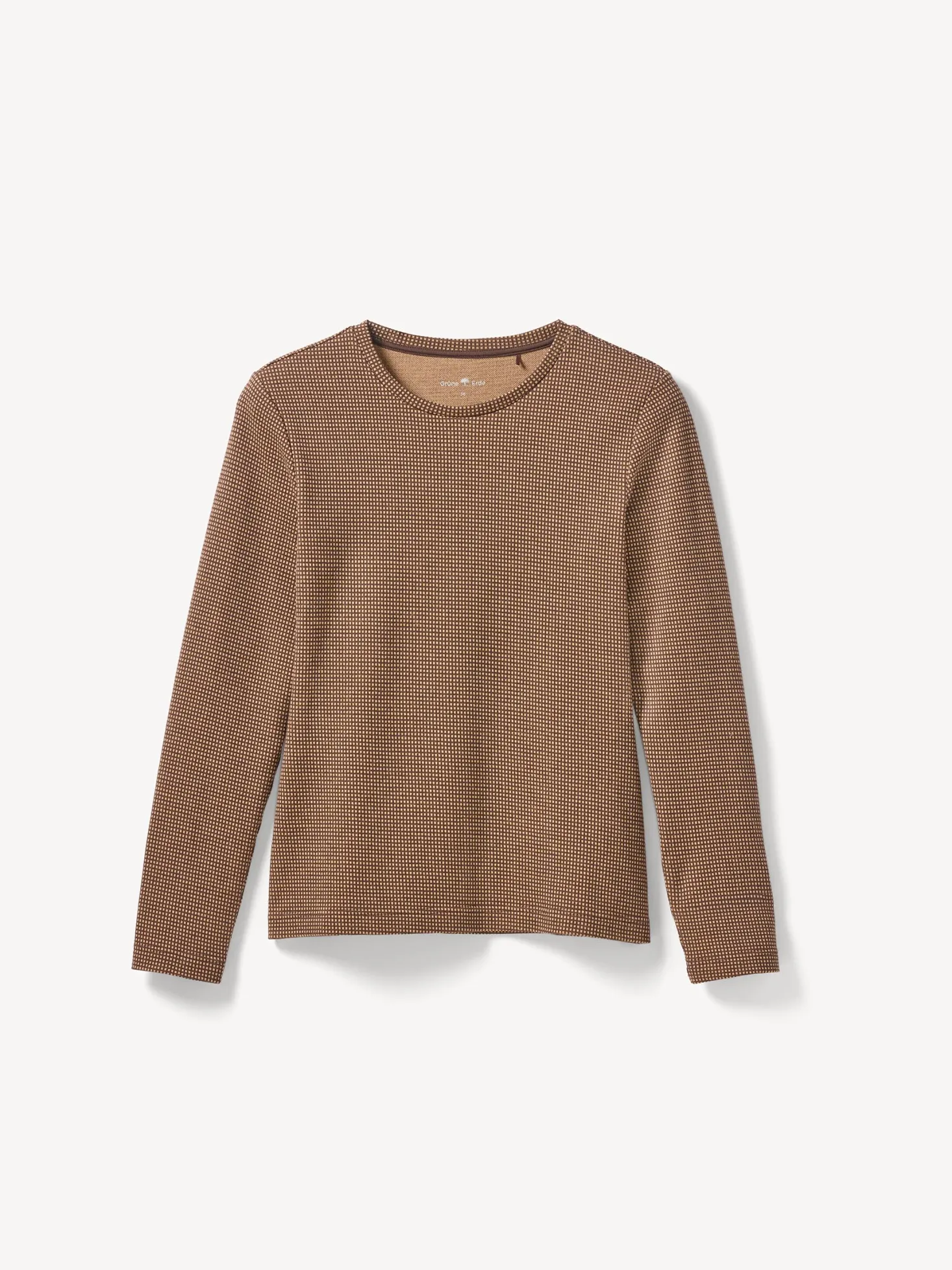 Langarmshirt aus Bio Baumwolle(mokka/toffee minikaro, L)