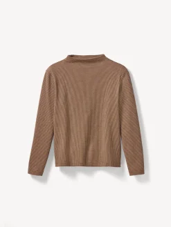 Langarmshirt aus Bio Baumwolle(mokka/toffee minikaro, XS)