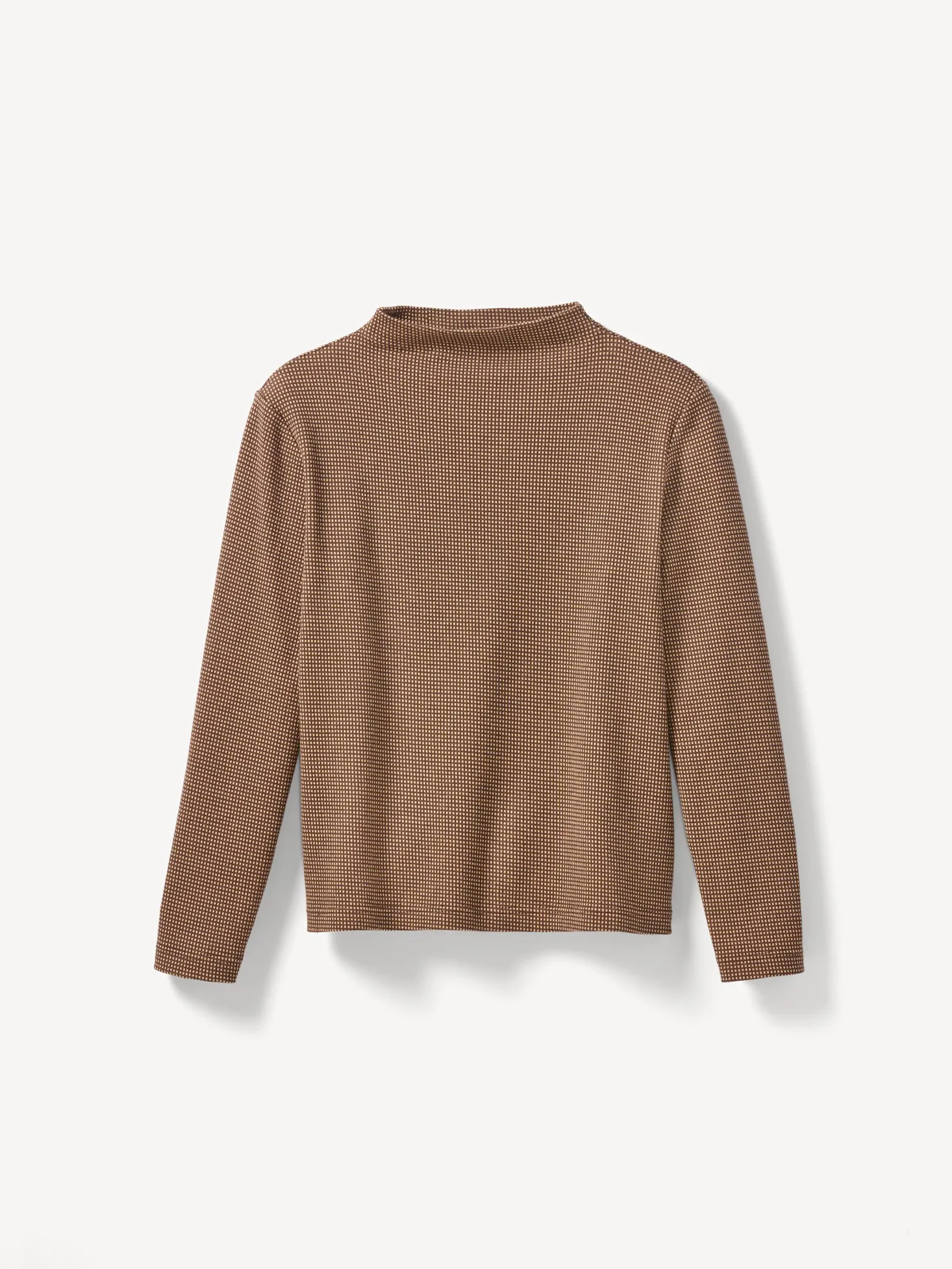 Langarmshirt aus Bio Baumwolle(mokka/toffee minikaro, XS)