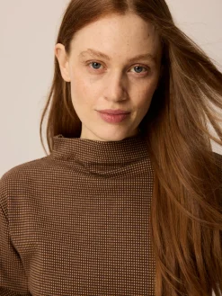 Langarmshirt aus Bio Baumwolle(mokka/toffee minikaro, XS)