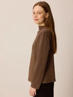 Langarmshirt aus Bio Baumwolle(mokka/toffee minikaro, XS)