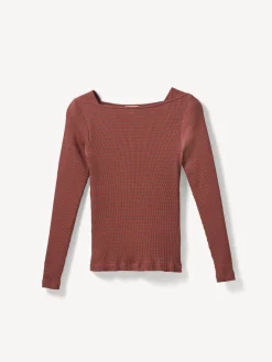 Langarmshirt aus Bio Baumwolle(maroni/anthrazit ringel, M)
