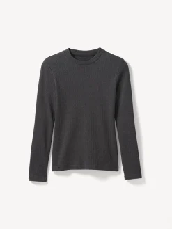 Langarmshirt aus Bio Baumwolle(schiefer/schwarz herringbone, S)