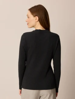 Langarmshirt aus Bio Baumwolle(schiefer/schwarz herringbone, S)
