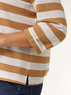 Langarmshirt aus Bio Baumwolle(rattan/offwhite ringel, XS)