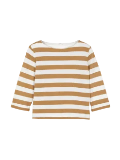 Langarmshirt aus Bio Baumwolle(rattan/offwhite ringel, XS)