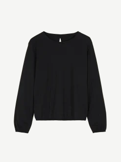 Langarmshirt aus Bio Baumwolle(schwarz, XS)