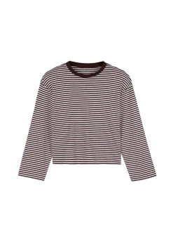Langarmshirt aus Bio-Baumwolle(merlot/weiss ringel, 40)