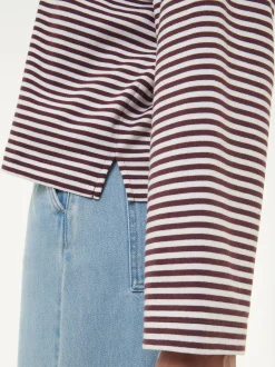 Langarmshirt aus Bio-Baumwolle(merlot/weiss ringel, 40)