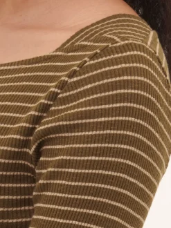 Langarmshirt aus Bio Baumwolle(kaktus/light khaki ringel, XS)