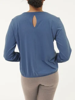 Langarmshirt aus Bio Baumwolle(vintage indigo, XS)