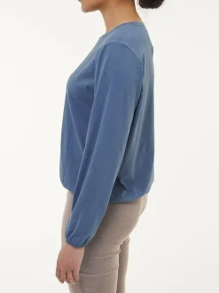 Langarmshirt aus Bio Baumwolle(vintage indigo, XS)