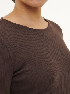 Langarmshirt aus Bio Baumwolle/Wolle(chocolate melange, 42)