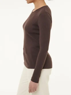 Langarmshirt aus Bio Baumwolle/Wolle(chocolate melange, 42)