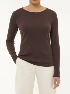 Langarmshirt aus Bio Baumwolle/Wolle(chocolate melange, 42)