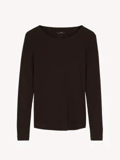 Langarmshirt aus Bio Baumwolle/Wolle(chocolate melange, 42)