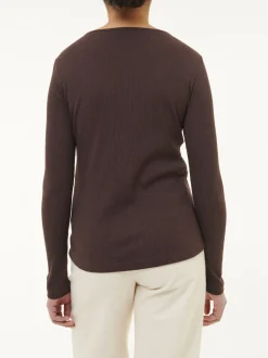 Langarmshirt aus Bio Baumwolle/Wolle(chocolate melange, 42)