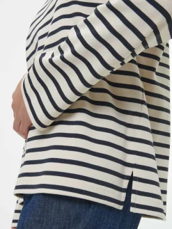Langarmshirt aus Bio-Baumwolle(navy/offwhite ringel, 34)