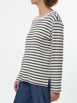 Langarmshirt aus Bio-Baumwolle(navy/offwhite ringel, 34)