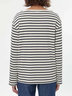 Langarmshirt aus Bio-Baumwolle(navy/offwhite ringel, 34)