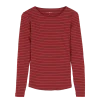 Langarmshirt aus Bio Baumwolle/Wolle(cranberry/navy ringel, 36)