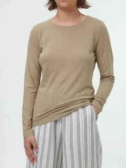 Langarmshirt aus Bio Baumwolle(light khaki, 46)