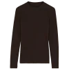 Langarmshirt aus Bio Baumwolle/Wolle(chocolate melange, 40)