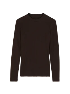 Langarmshirt aus Bio Baumwolle/Wolle(chocolate melange, 40)