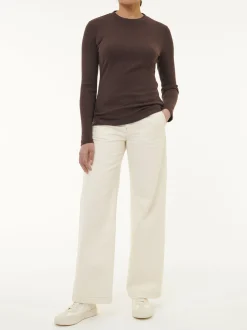 Langarmshirt aus Bio Baumwolle/Wolle(chocolate melange, 40)