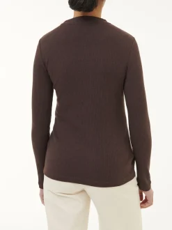 Langarmshirt aus Bio Baumwolle/Wolle(chocolate melange, 40)