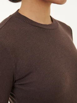 Langarmshirt aus Bio Baumwolle/Wolle(chocolate melange, 40)