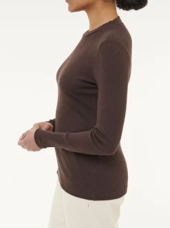 Langarmshirt aus Bio Baumwolle/Wolle(chocolate melange, 40)