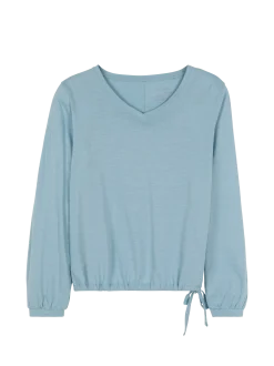 Langarmshirt aus Bio Baumwolle(aqua, XS)