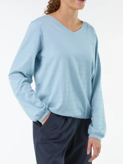 Langarmshirt aus Bio Baumwolle(aqua, XS)