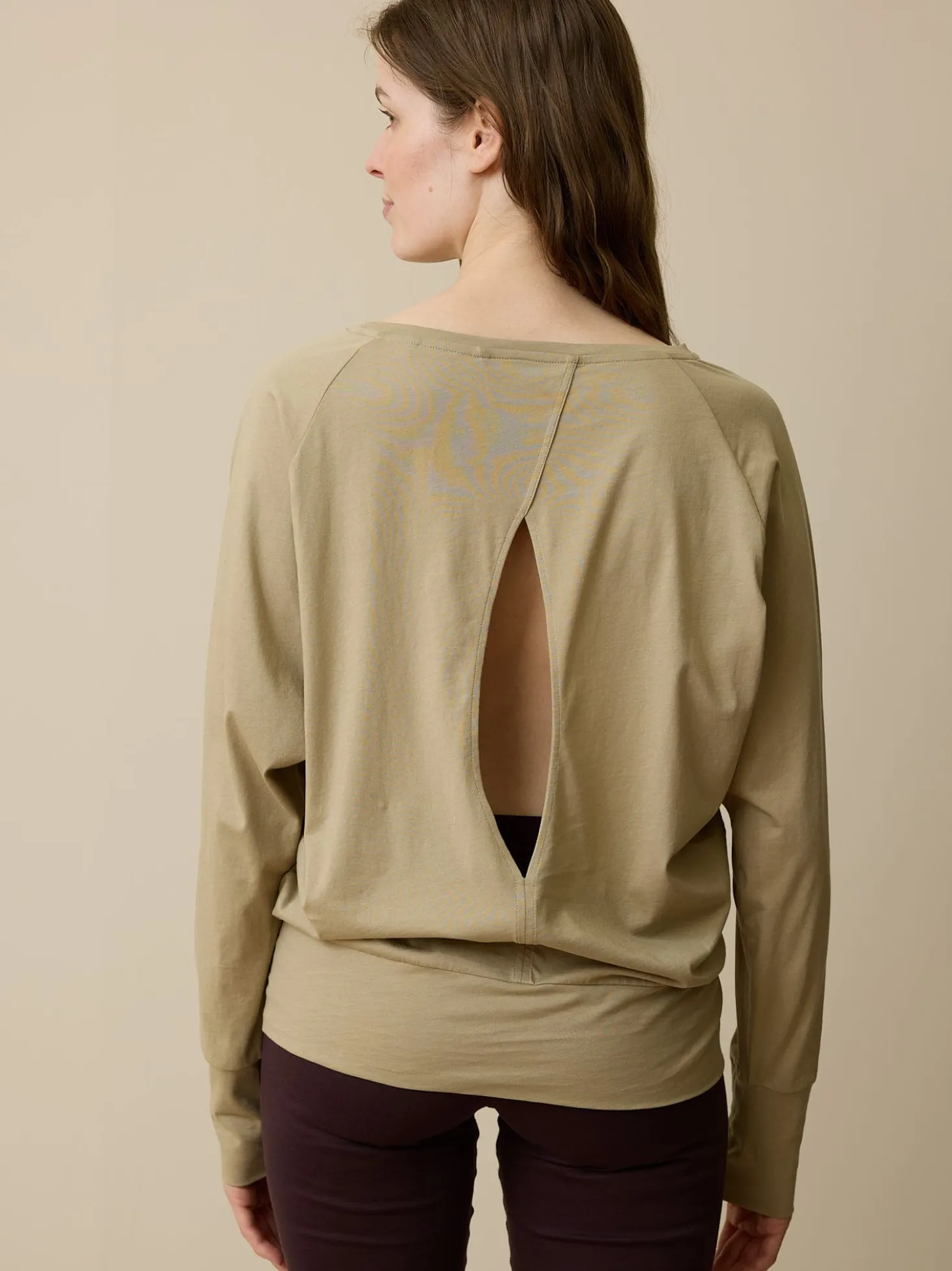Langarmshirt aus Bio Baumwolle(light khaki, XS)