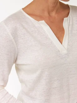 Langarmshirt aus Bio Leinen(weiß, 34)