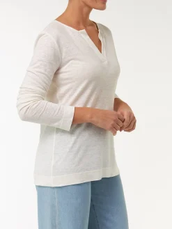 Langarmshirt aus Bio Leinen(weiß, 34)