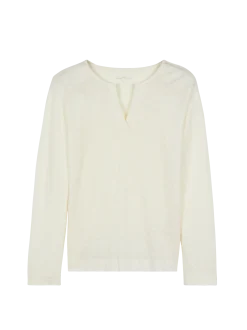 Langarmshirt aus Bio Leinen(weiß, 34)
