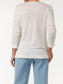 Langarmshirt aus Bio Leinen(weiß, 34)