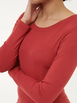Langarmshirt aus Bio Wolle(cranberry, L)