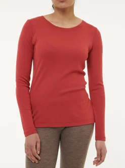 Langarmshirt aus Bio Wolle(cranberry, L)