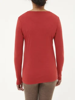 Langarmshirt aus Bio Wolle(cranberry, L)
